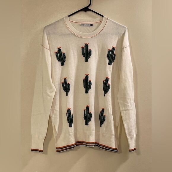 ZAKET & PLOVER NWOT Cactus Long Sleeve Top in Off White - Picture 3 of 8